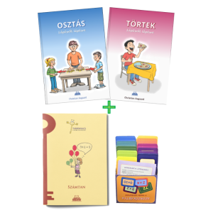Osztás könyv + Törtek könyv + Szorzókártyák + Számtan